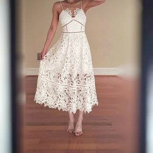 Free people White lace midi dress
